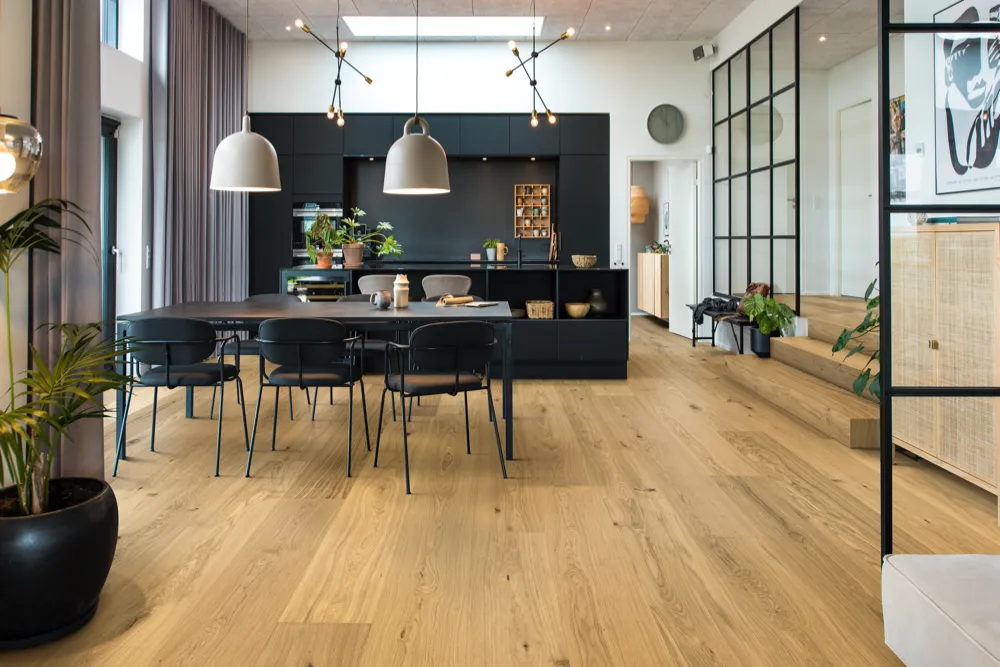 Bjelin XXL Natural Oak Hardened Engineered Wood Flooring installed room view