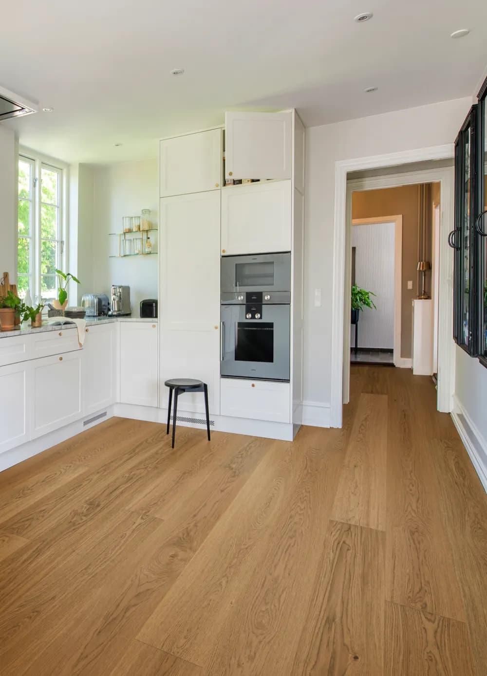 Bjelin XXL Terra Brown Oak Hardened Engineered Wood Flooring installed room view