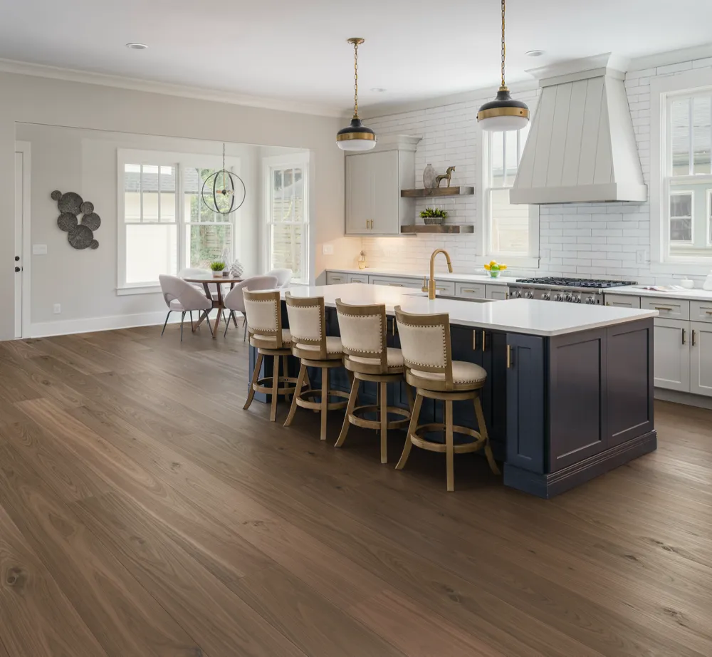 Bjelin XL Natural Walnut Hardened Engineered Wood Flooring installed room view