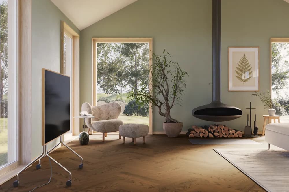 Bjelin Modern Herringbone Terra Brown Oak Hardened Engineered Wood Flooring installed room view